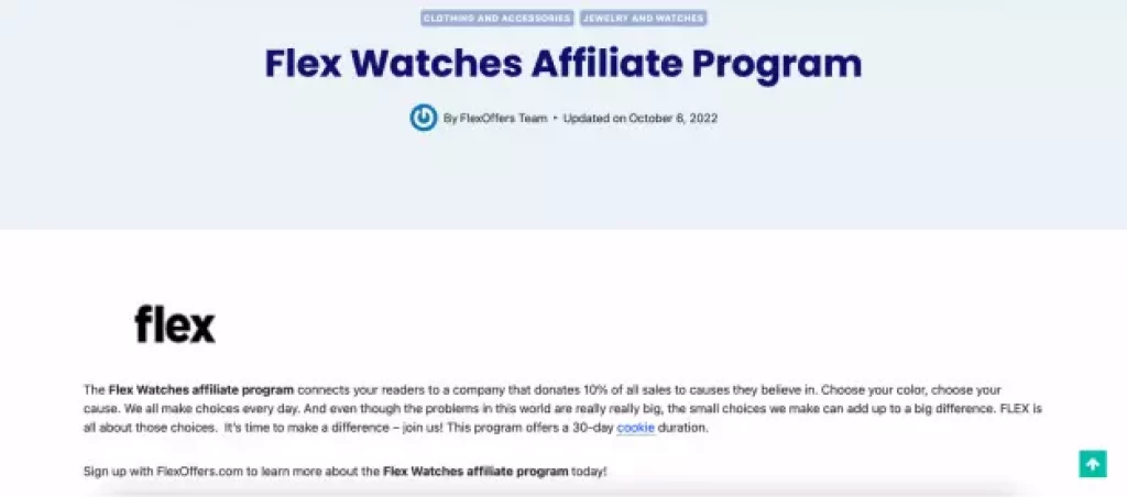 Flex Watches Affiliate Program
